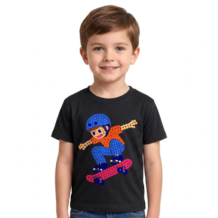 Băiat pe skateboard din puncte - ziua punctului - tricou pentru copii