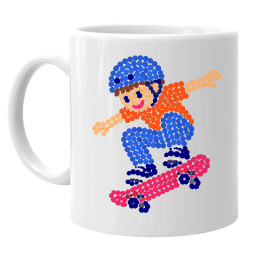 Băiat pe skateboard din puncte - ziua punctului - cană