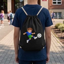 Micul fotbalist din puncte - ziua punctului - sac cu șnur