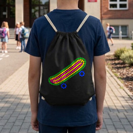 Skateboard din puncte - ziua punctului - sac cu șnur