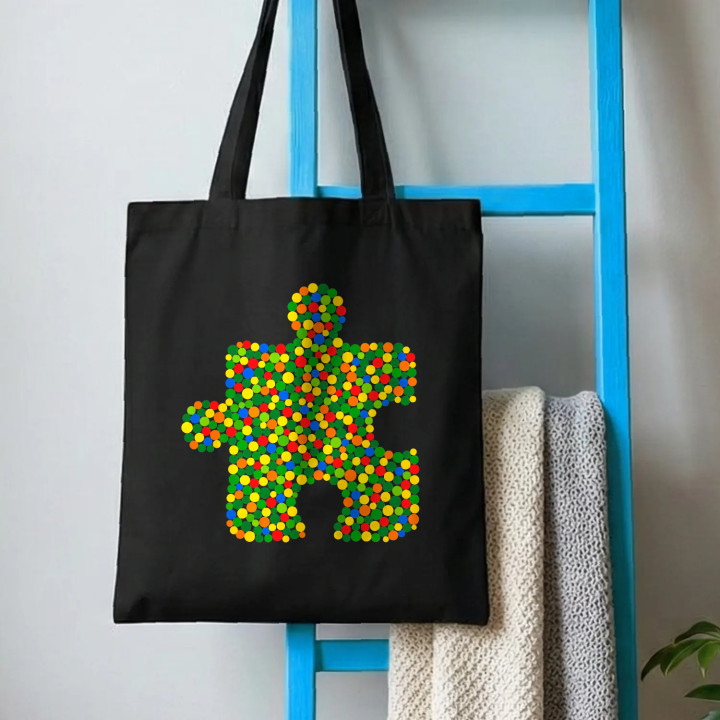 Puzzle din puncte - ziua punctului - sacoșă de bumbac