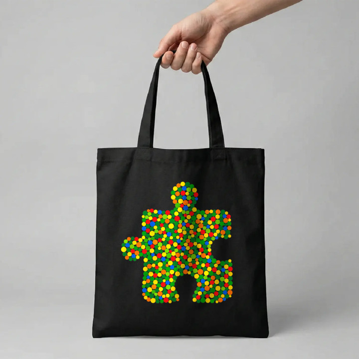 Puzzle din puncte - ziua punctului - sacoșă de bumbac