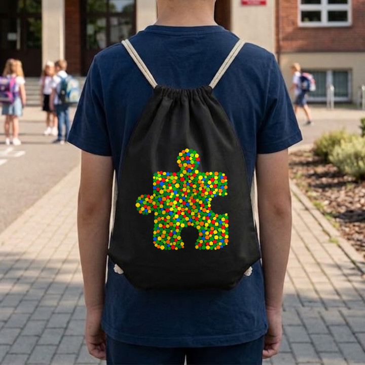 Puzzle din puncte - ziua punctului - sac cu șnur