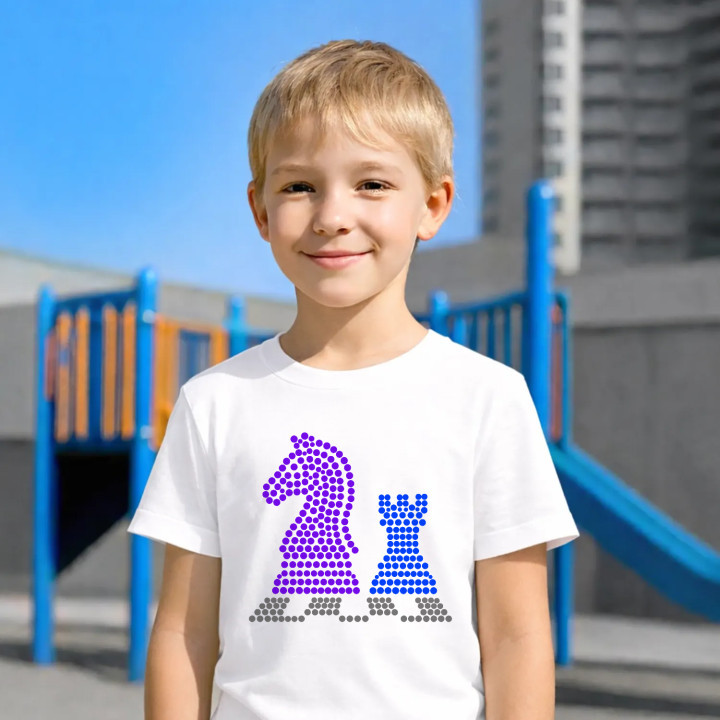 Șah din puncte - ziua punctului - tricou pentru copii
