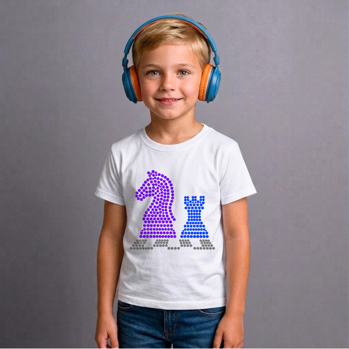 Șah din puncte - ziua punctului - tricou pentru copii