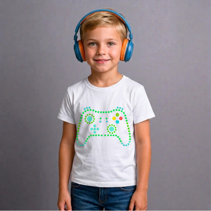 Controler de joc din puncte - ziua punctului - tricou pentru copii