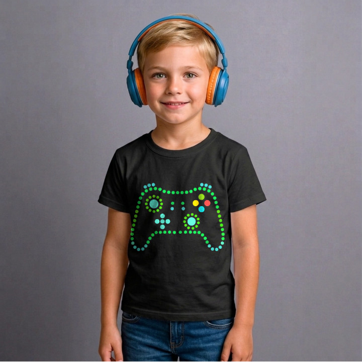 Controler de joc din puncte - ziua punctului - tricou pentru copii