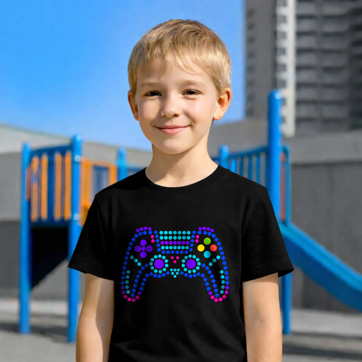 Controler pentru consolă din puncte - ziua punctului - tricou pentru copii