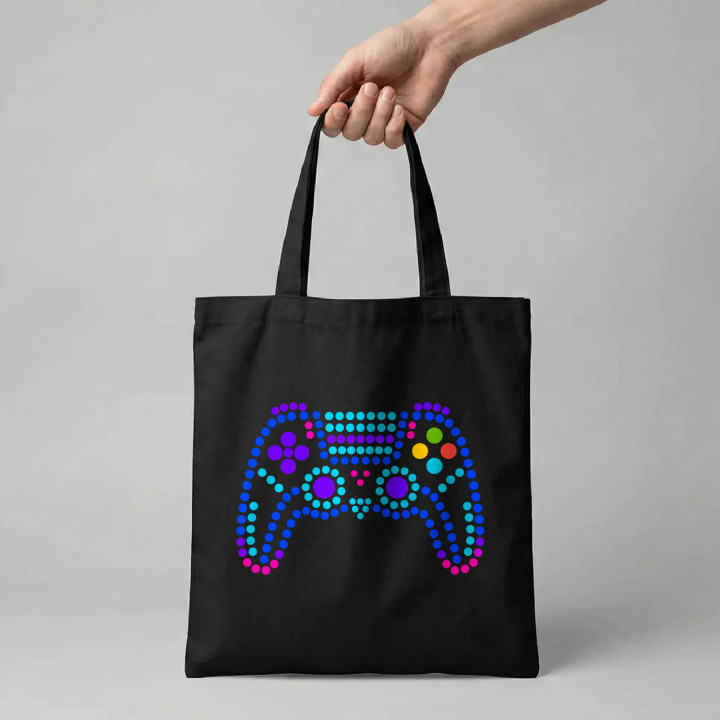 Controler pentru consolă din puncte - ziua punctului - sacoșă de bumbac