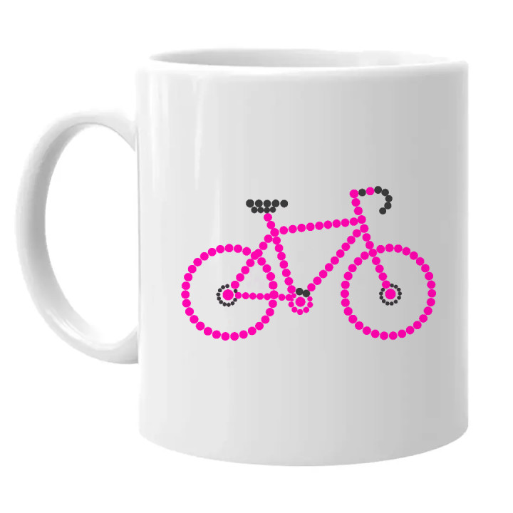 Bicicletă roz din puncte - ziua punctului - cană