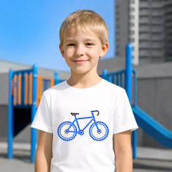 Bicicletă albastră din puncte - ziua punctului - tricou pentru copii