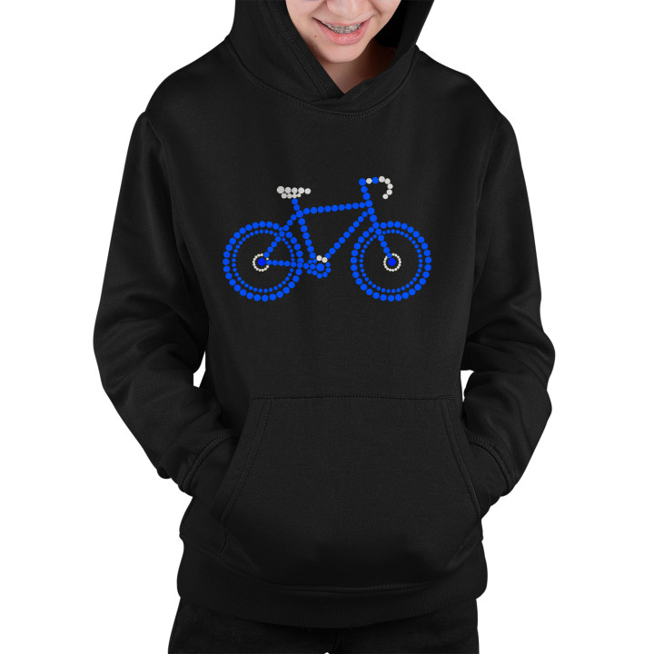 Bicicletă albastră din puncte - ziua punctului - bluză pentru copii