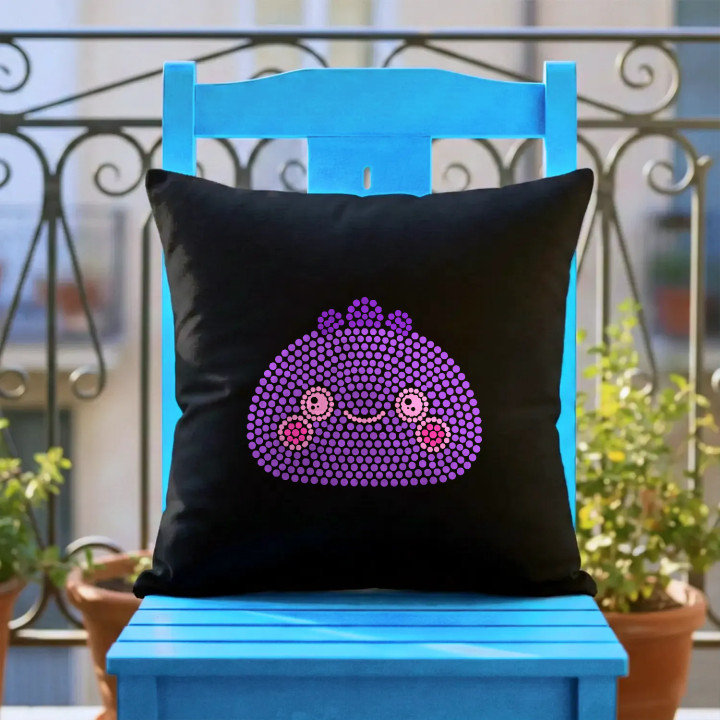 Squishy din puncte - ziua punctului - pernă neagră pentru cadou