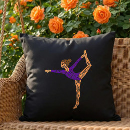 Acrobată din puncte - ziua punctului - pernă neagră pentru cadou