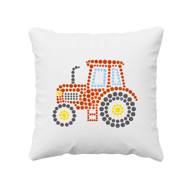 Tractor din puncte - ziua punctului - pernă
