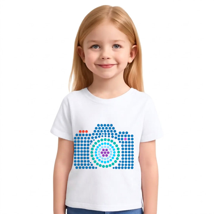Aparat foto din puncte - ziua punctului - tricou pentru copii