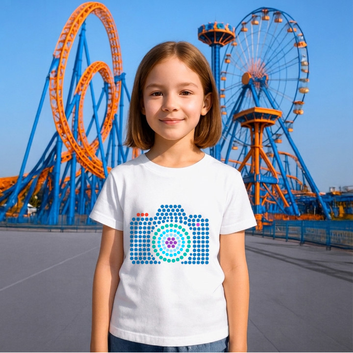 Aparat foto din puncte - ziua punctului - tricou pentru copii