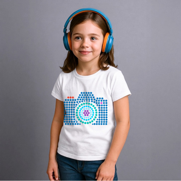 Aparat foto din puncte - ziua punctului - tricou pentru copii