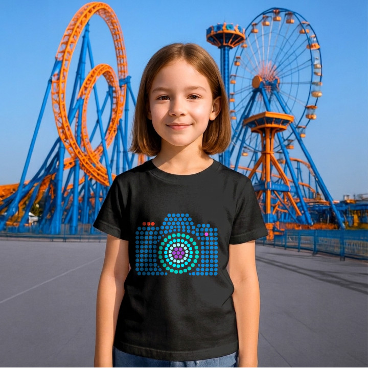 Aparat foto din puncte - ziua punctului - tricou pentru copii