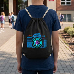 Aparat foto din puncte - ziua punctului - sac cu șnur