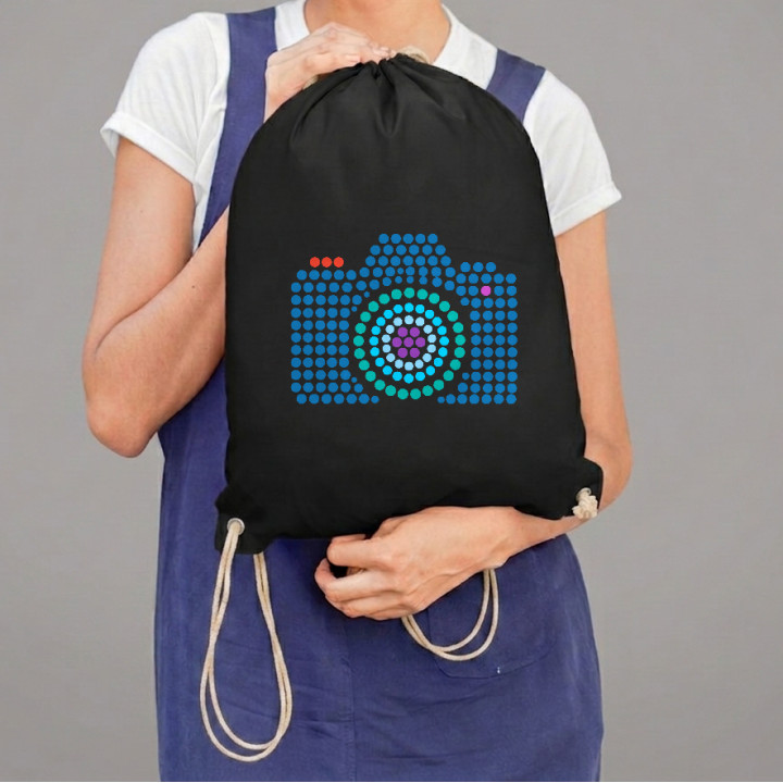 Aparat foto din puncte - ziua punctului - sac cu șnur