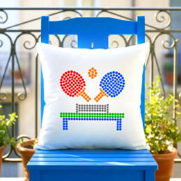Tenis de masă din puncte - ziua punctului - pernă