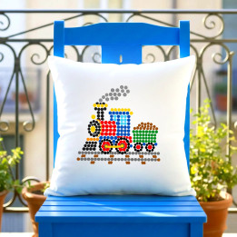 Tren din puncte - ziua punctului - pernă