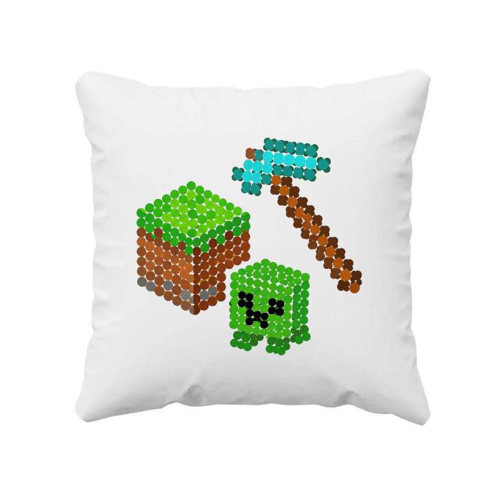 Lume din blocuri din puncte - ziua punctului - pernă - inspirat de Minecraft