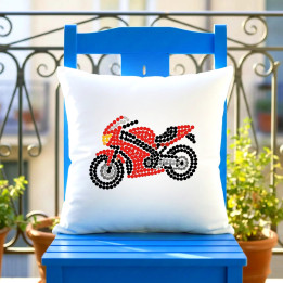Motocicletă din puncte - ziua punctului - pernă