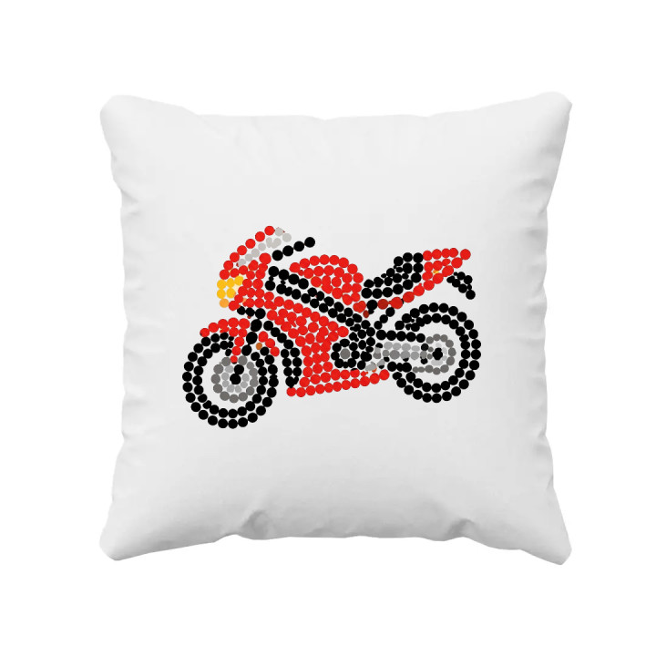 Motocicletă din puncte - ziua punctului - pernă