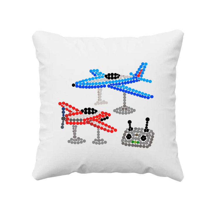 Modele de avioane din puncte - ziua punctului - pernă