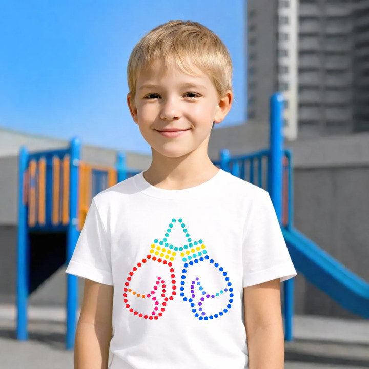 Mănuși de box din puncte - ziua punctului - tricou pentru copii