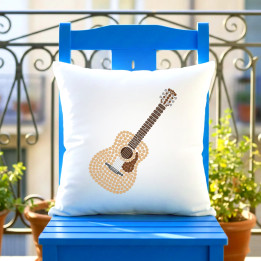 Chitară acustică din puncte - ziua punctului - pernă
