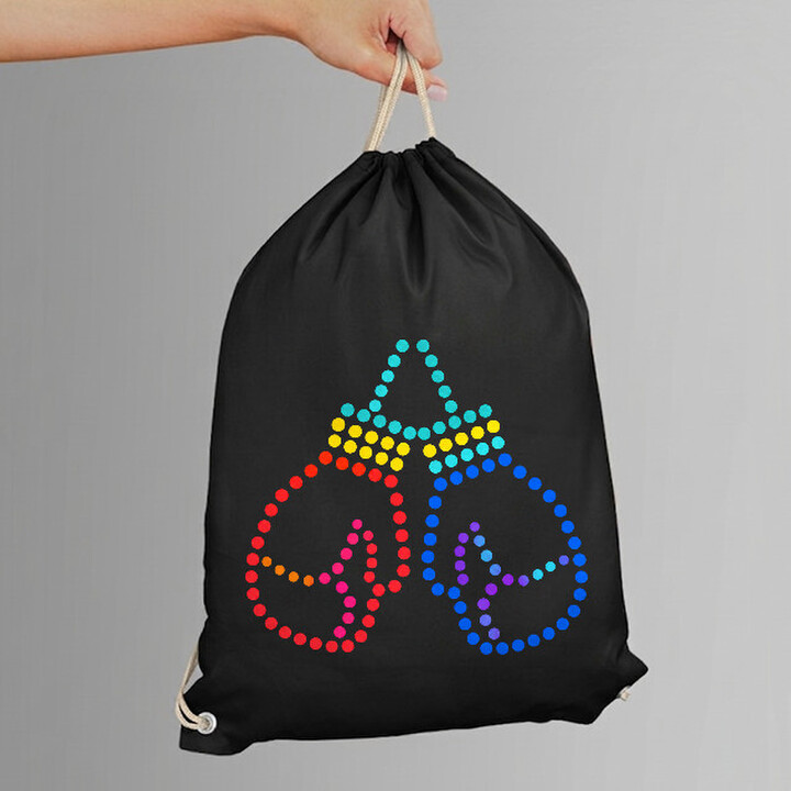 Mănuși de box din puncte - ziua punctului - sac cu șnur