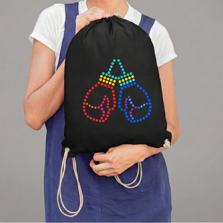Mănuși de box din puncte - ziua punctului - sac cu șnur