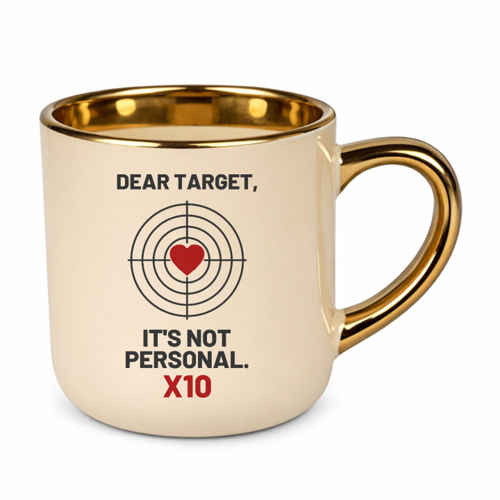 Dear target, it's not personal - cană elegantă pentru pasionații de tir