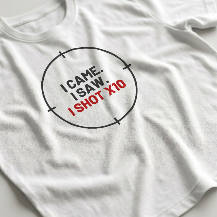 I came. I saw. I shot X10 - tricou bărbătesc pentru pasionații de tir