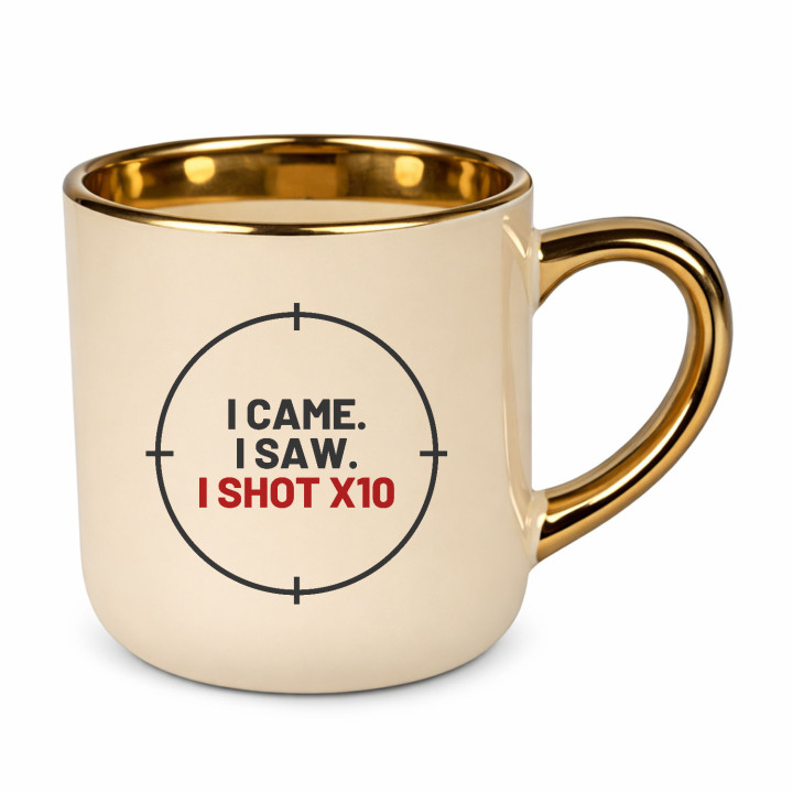 I came. I saw. I shot X10 - cană elegantă pentru pasionații de tir