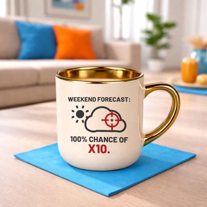 Weekend forecast: 100% chance of X10 - cană elegantă pentru pasionații de tir