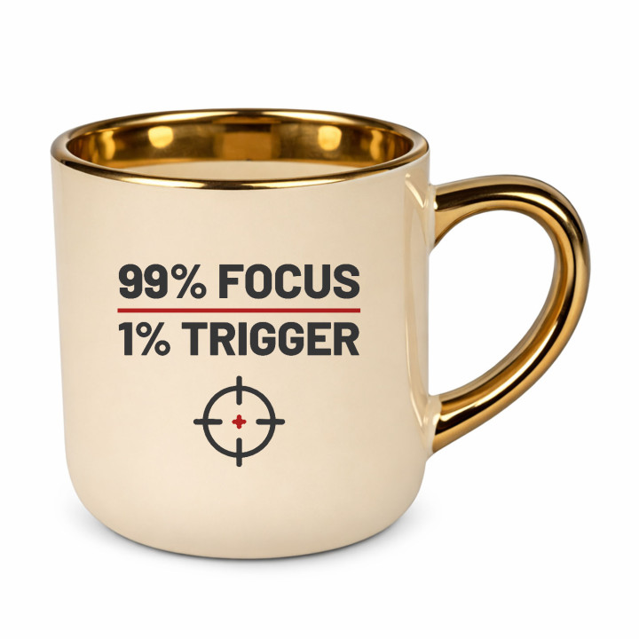 99% focus, 1% trigger - cană elegantă pentru pasionații de tir