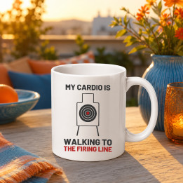 My cardio is walking to the firing line - cană pentru pasionații de tir