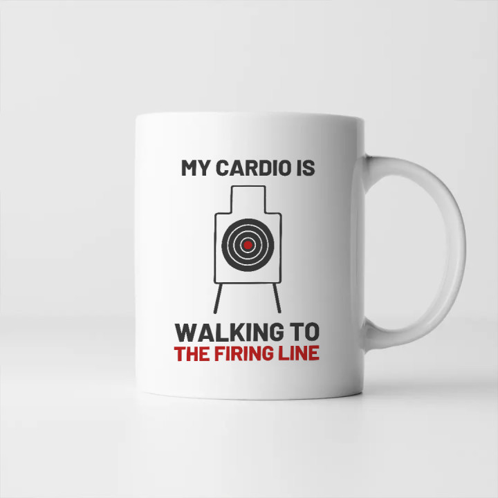 My cardio is walking to the firing line - cană pentru pasionații de tir