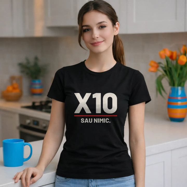 X10 sau nimic - tricou de damă pentru pasionații de tir