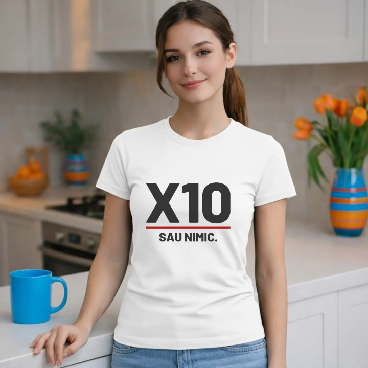X10 sau nimic - tricou de damă pentru pasionații de tir
