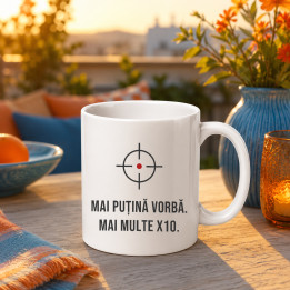 Mai puțină vorbă, mai multe X10 - cană pentru pasionații de tir