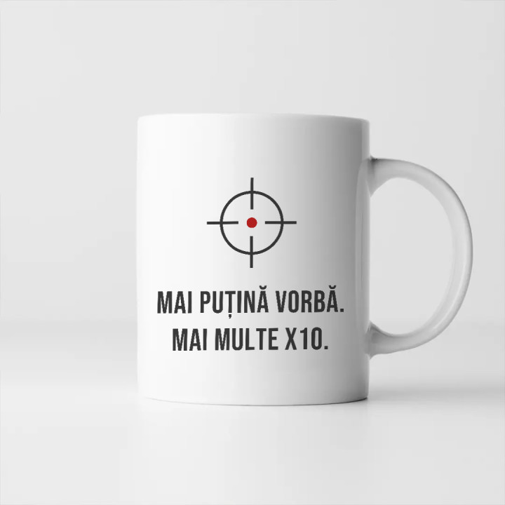 Mai puțină vorbă, mai multe X10 - cană pentru pasionații de tir