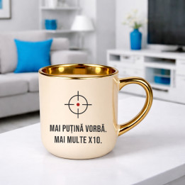Mai puțină vorbă, mai multe X10 - cană elegantă pentru pasionații de tir