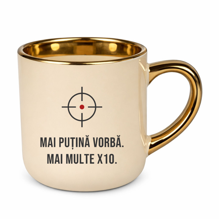 Mai puțină vorbă, mai multe X10 - cană elegantă pentru pasionații de tir