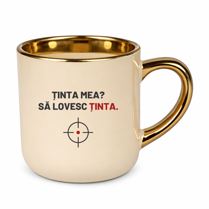 Ținta mea? Să lovesc ținta - cană elegantă pentru pasionații de tir