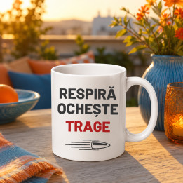 Respiră, ochește, trage - cană pentru pasionații de tir